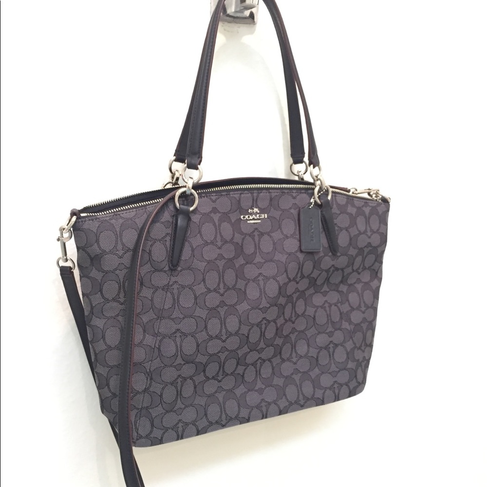 Coach Signature Crossbody Purse Black Smoke/Black